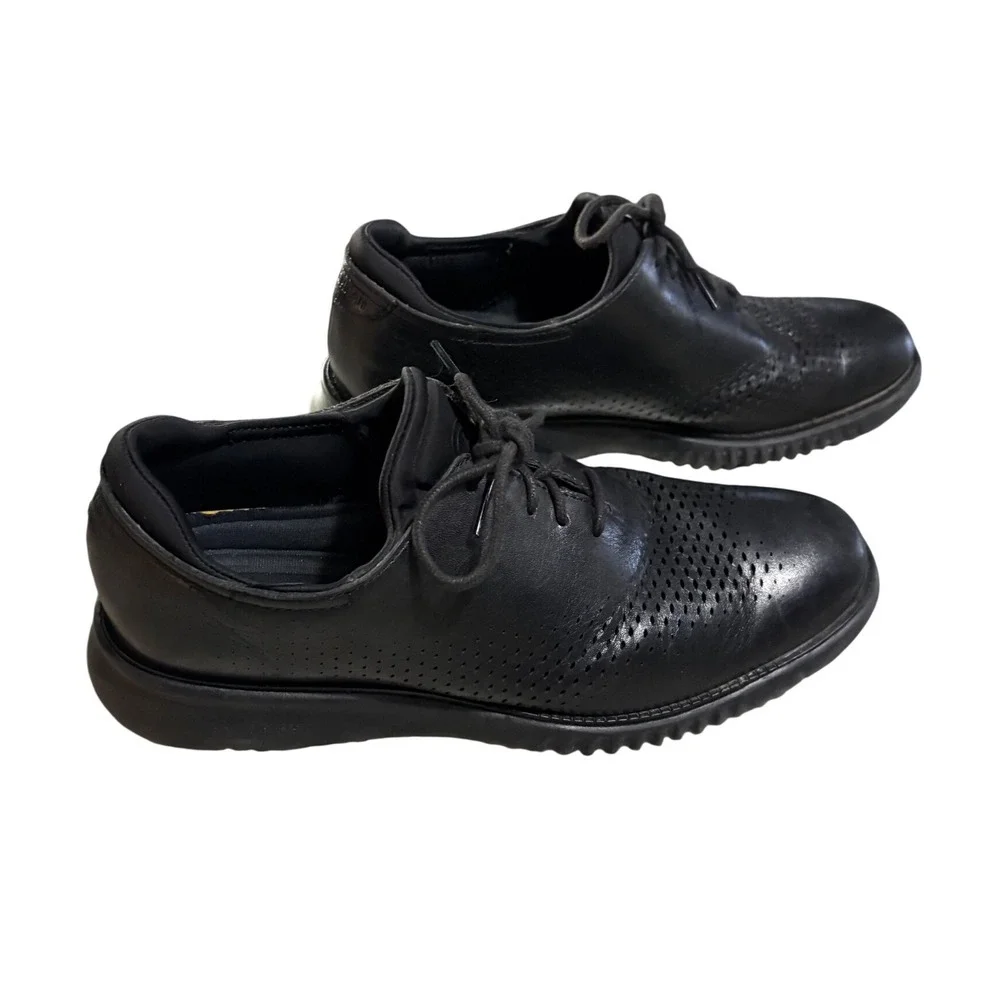 Cole Haan Zerogrand‎ Wingtip Oxford Men's 8.5 Black Excellent Leather C23832